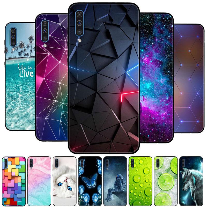 Phone Case For Samsung Galaxy A30s A50 Case Cute Silicone Black Back Covers on For Coque Samsung A50 s A50s A 30s Cover Bumper