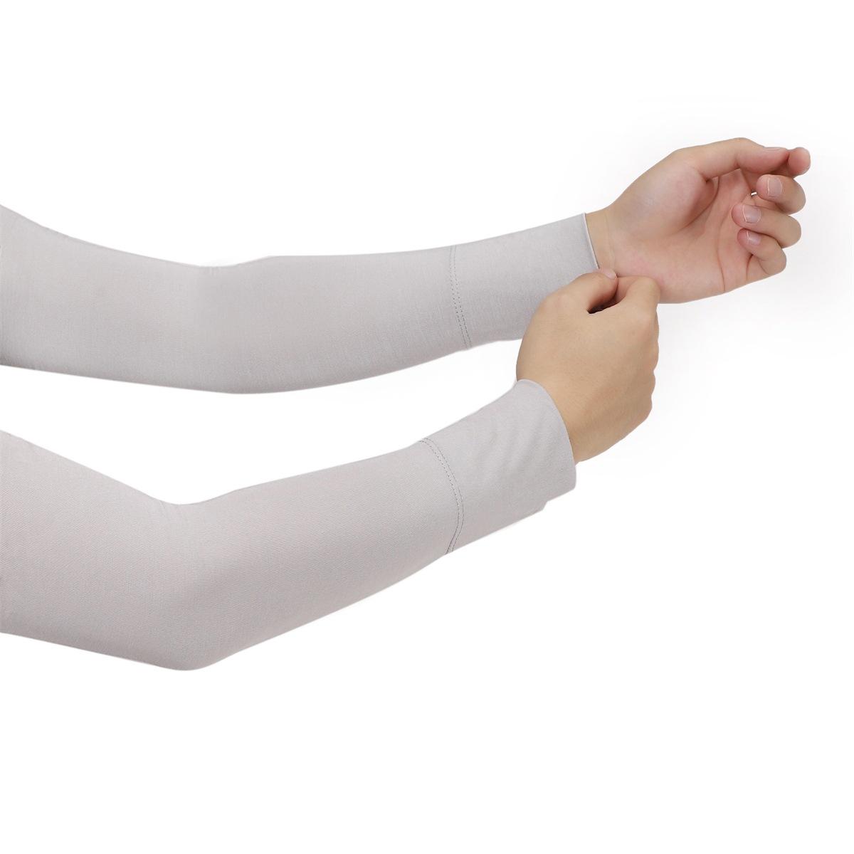 

Summer New Cool Modal Cotton Arm Warmers For Women Girls Soft Driving Sunscreen Long-Sleeved Outdoor Solid Color Riding Sleeves світло-сірого кольору