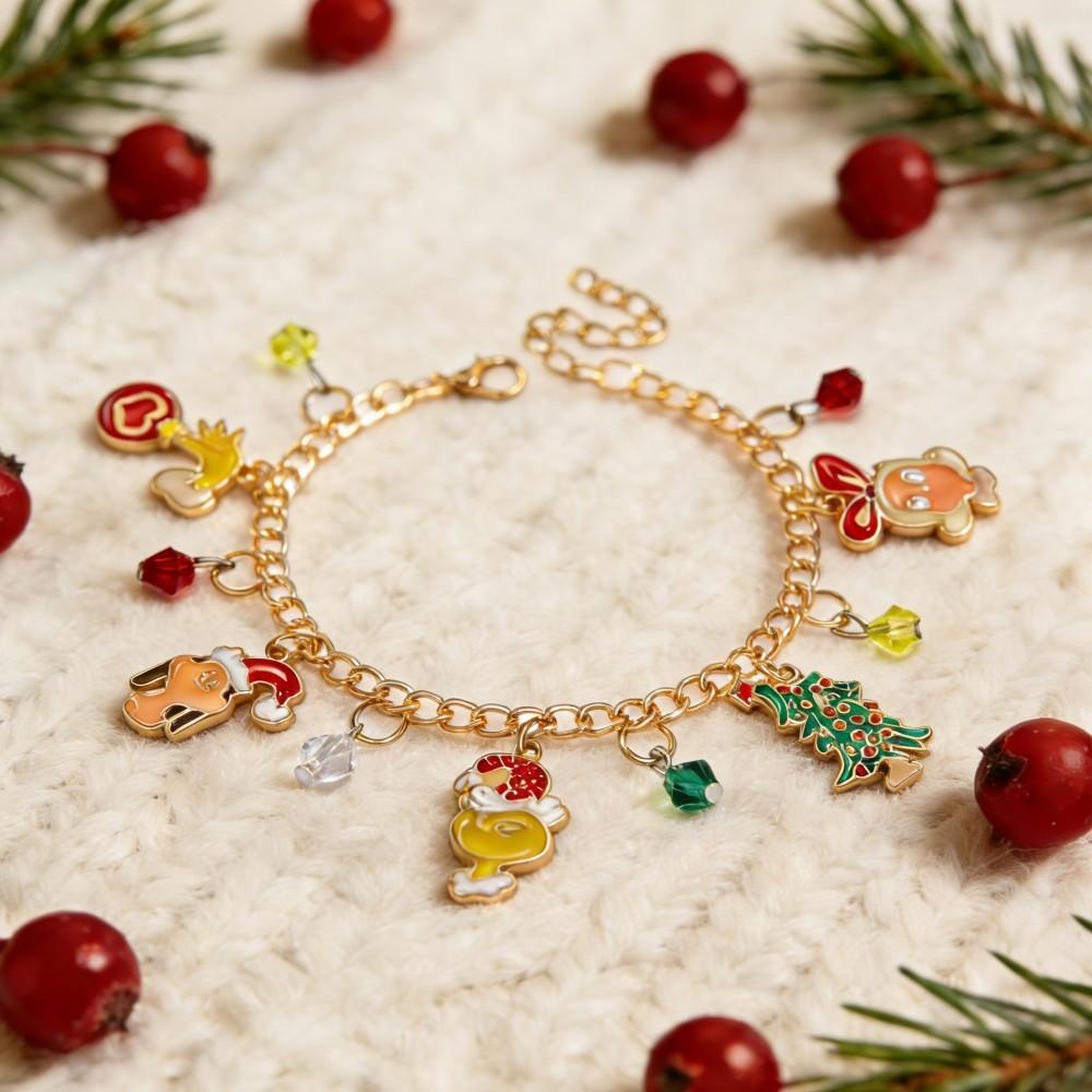 Christmas Chain Bracelet With Cartoon Characters For Holiday Party Gift And Festive Decor