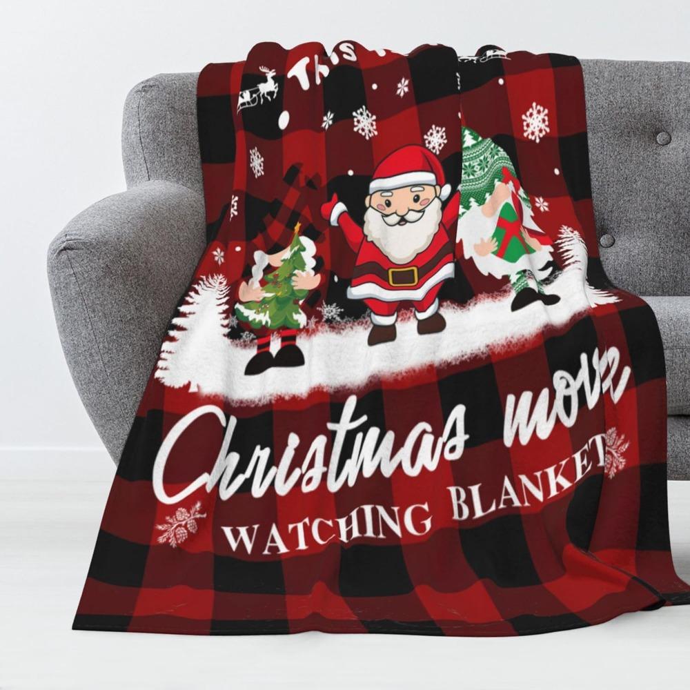 Christmas Blanket Snowflake Gnome Santa Claus Xmas Tree Throw Blanket for Couch Lightweight Soft and Warm for Sofa Bed