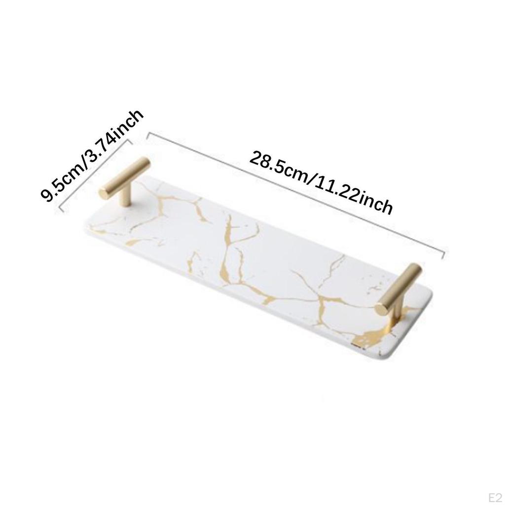 Nordic Serving Tray Bathroom Napkin Holder with Handles Vanity Jewelry for Party Dressing