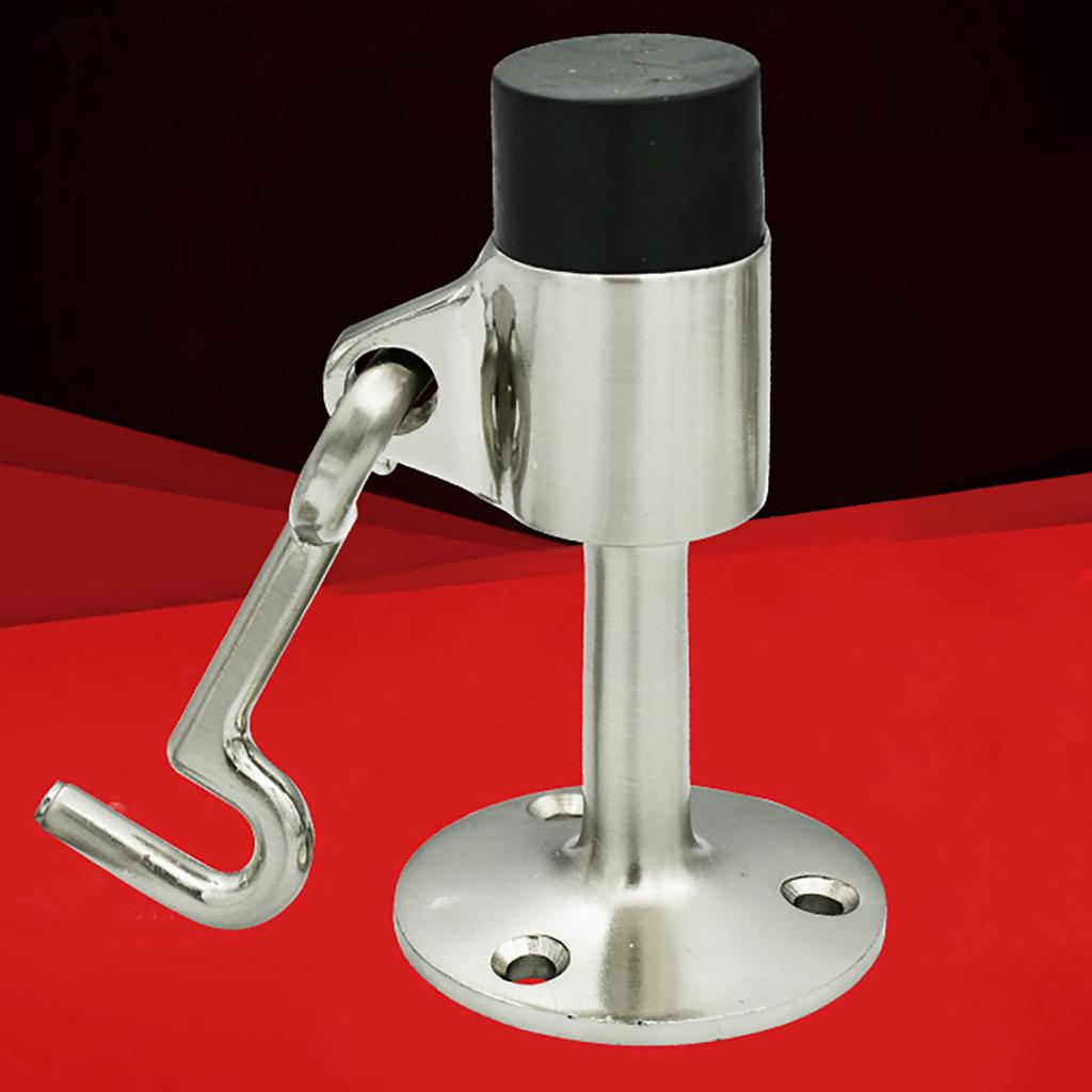 Doorstop Catch Holder with Hook Wall Mounted Door Holder Safety Doorstops with Sound Dampening Rubber Bumper Enduring