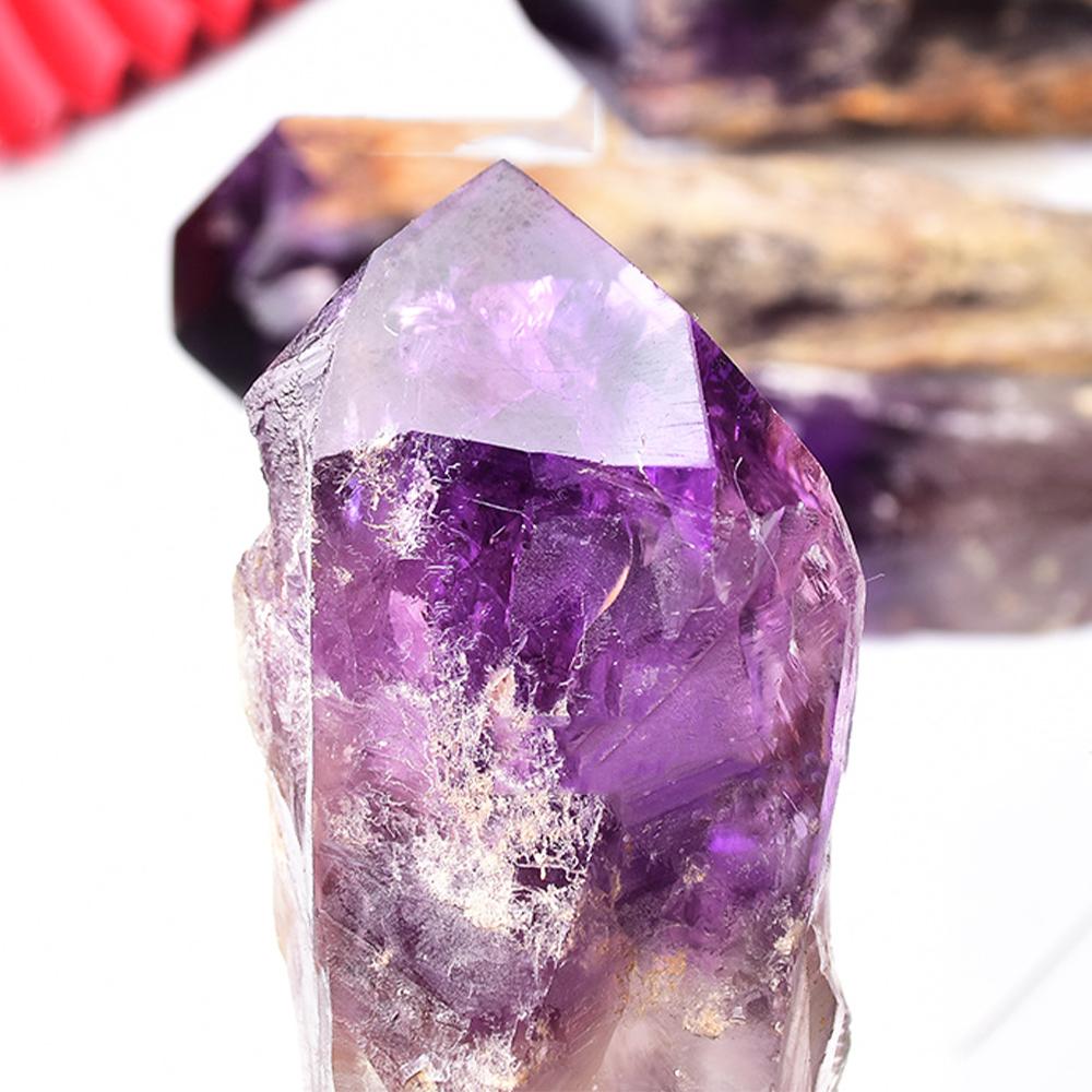Natural Uruguay Amethyst Backbone Crystal Scepter Wand Single Point Cluster Crystal Wand Home Decoration Mineral Specimen Gift