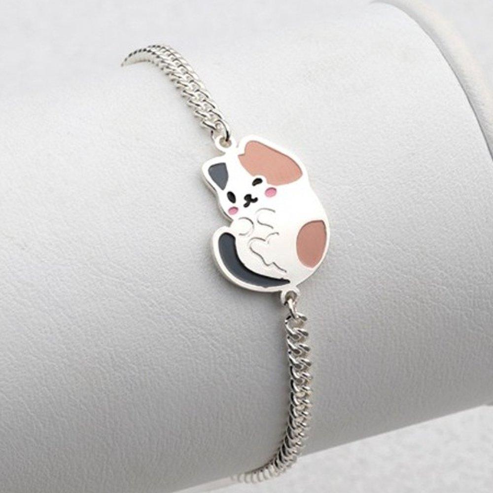 [As Little] Baby Silver Bracelet Silver 925 Winking Cat Kids Pendant