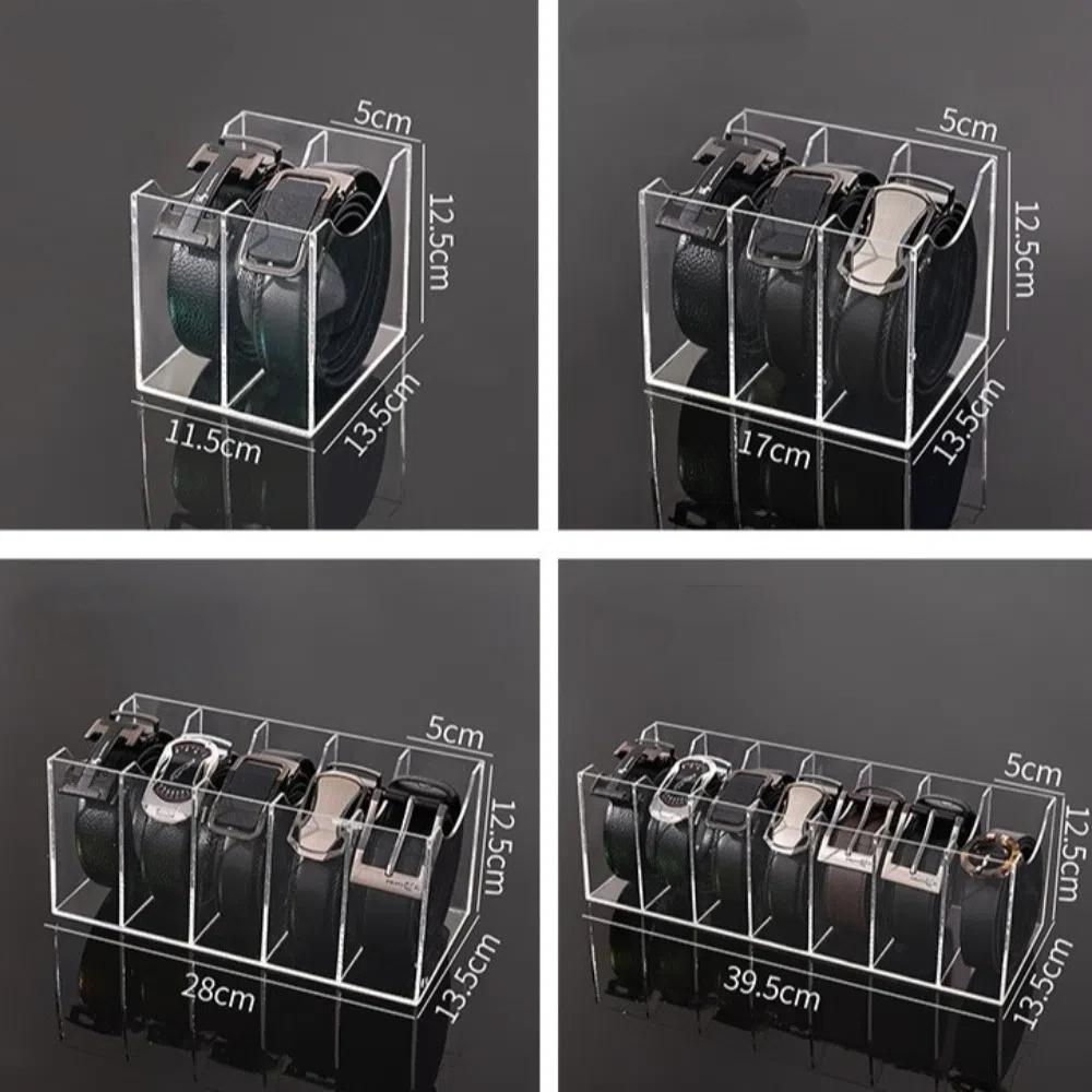 New 3/5/7 Grid Belt Storage Holder Transparent Acrylic Display Case With Dividers Multi-grid Storage Boxes