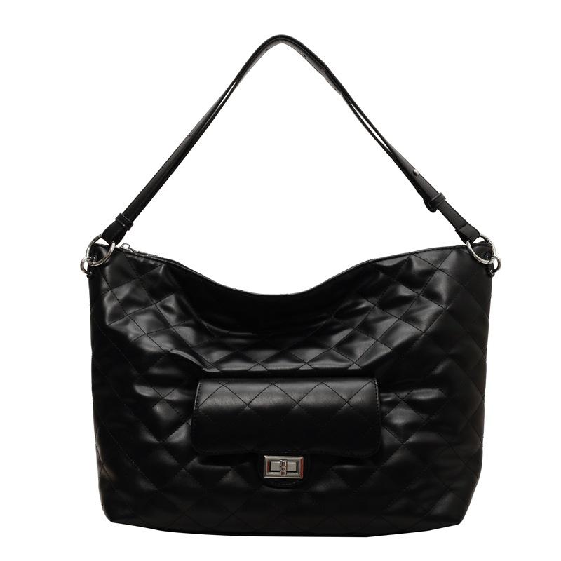 

Кожаная сумка Женская ромбовидная сумка через плечо чёрный