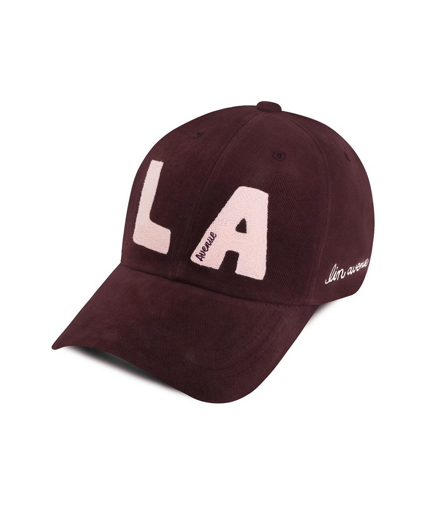 Linebinyu Block La Chain Stitch Ball Cap - Wine Brown