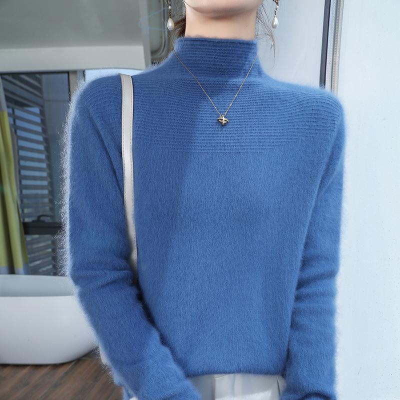 2025 New Women's Oversized Mink Sweater Soft Fuzzy Cozy Winter Knit Top