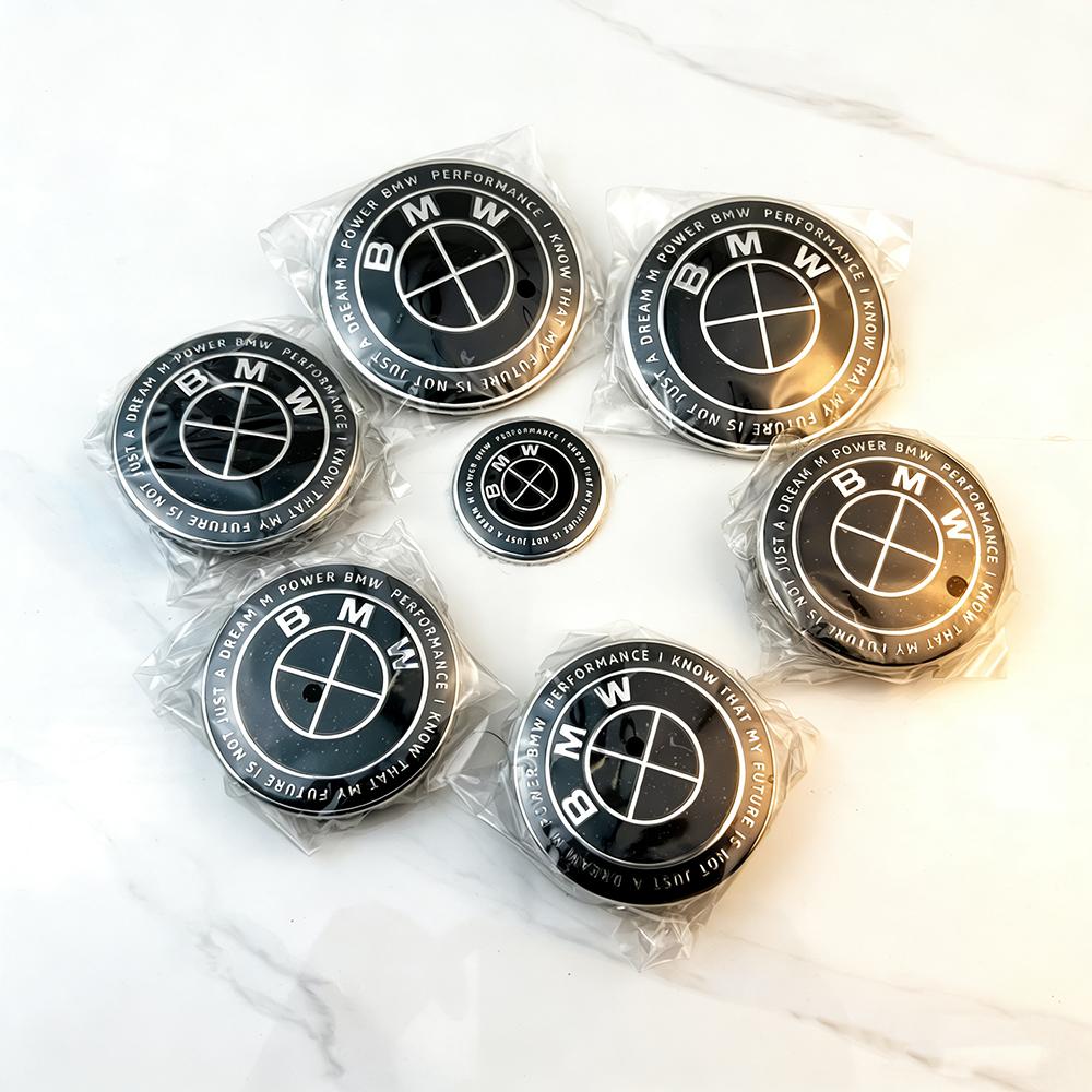 

7Pcs 45mm 56mm 68mm 74mm 82mm Car Wheel Hub Center Caps Hood Front Rear Trunk Emblem Steering Wheel Center Badge For BMW 45 82 74 4X56mmYT