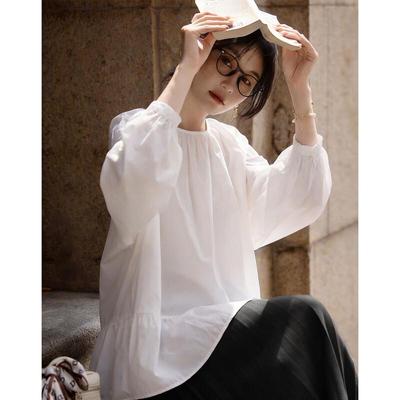 Demana Poplin Round Neck Doll Blouse