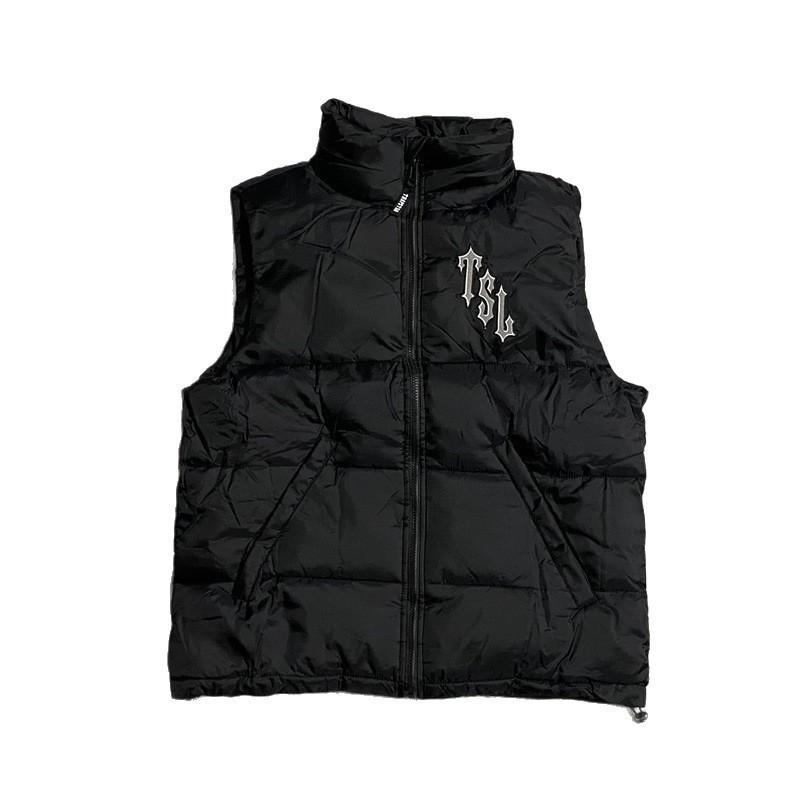 Unisex Baumwoll-Daunenweste Jacke Mit Gesticktem Tigerkopf Lockerer Schnitt Lässige Oberbekleidung Winter