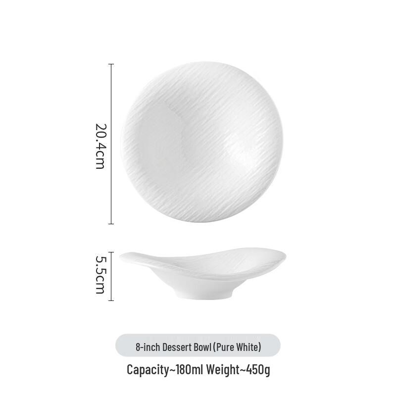 ZISIZ Japanese Style Ceramic Straw Hat Salad and Dessert Bowl