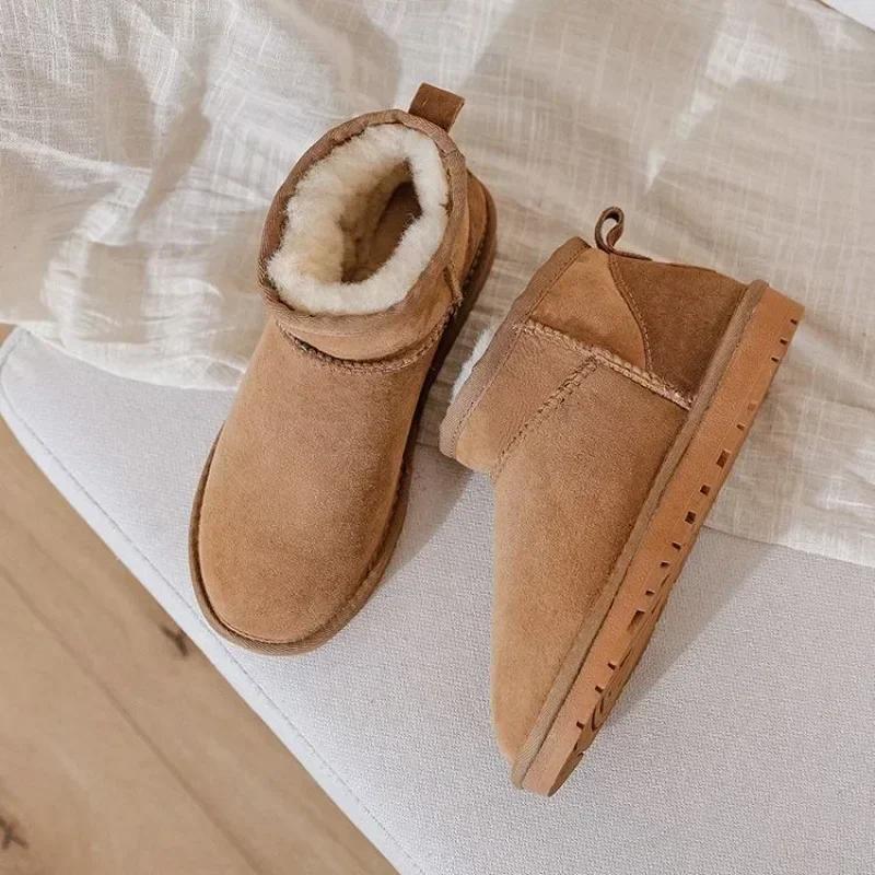 Fashion Female Shoes Plus Warm Padded Ladies Snow Boots Elegant With Low Heels On Slip New In Demi-season Spring Autumn Plush Sale Hot