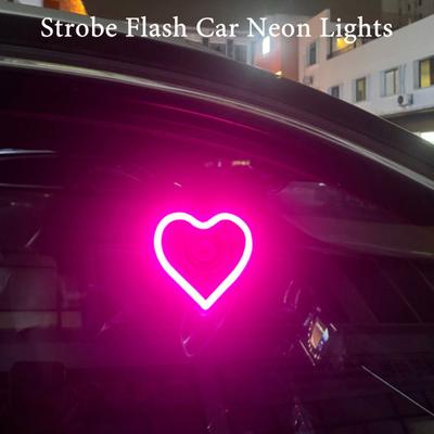 Światło Neonowe LED w Kształcie Serca Tryby Stroboskopowe Super Jasne Prosta Instalacja LED