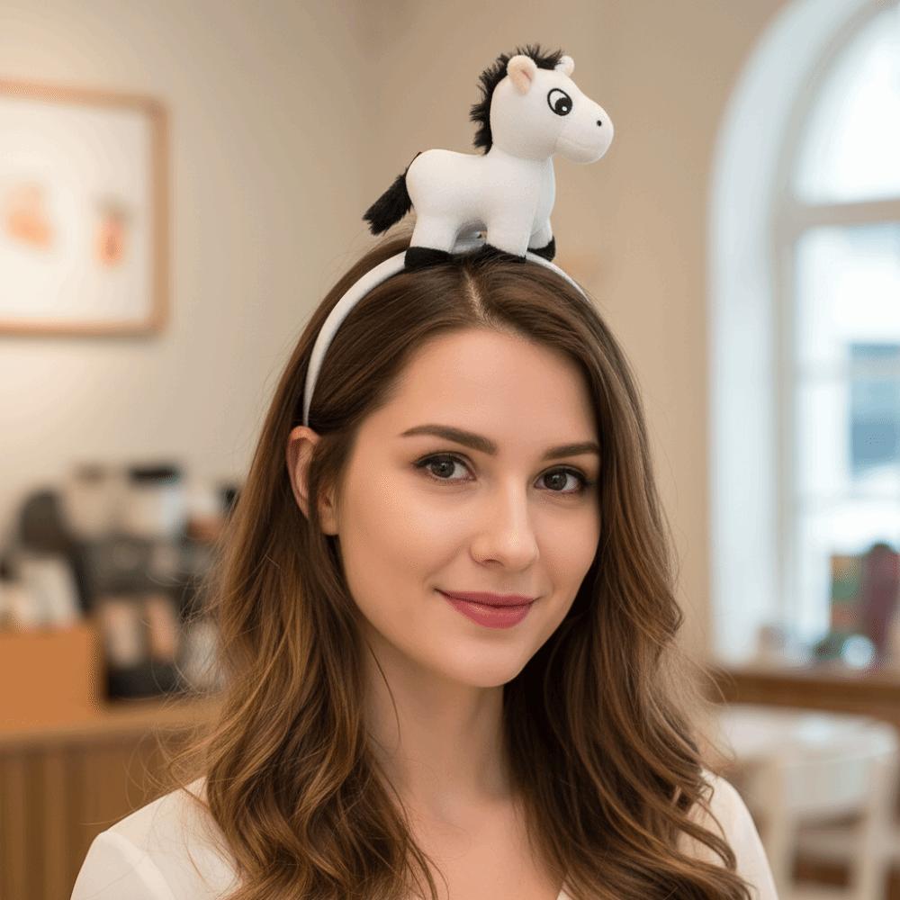 Pony Horse Headband Cartoon New Year Headpiece Funny 2026 New Year Headband  Party Decoration