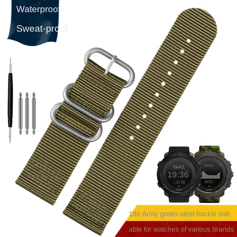 Bracelet de montre en nylon ultra fin doux respirant Grande taille 22 mm 23 24 mm 26 mm Vert armée bleu camouflage Bracelet pour poignet d'homme