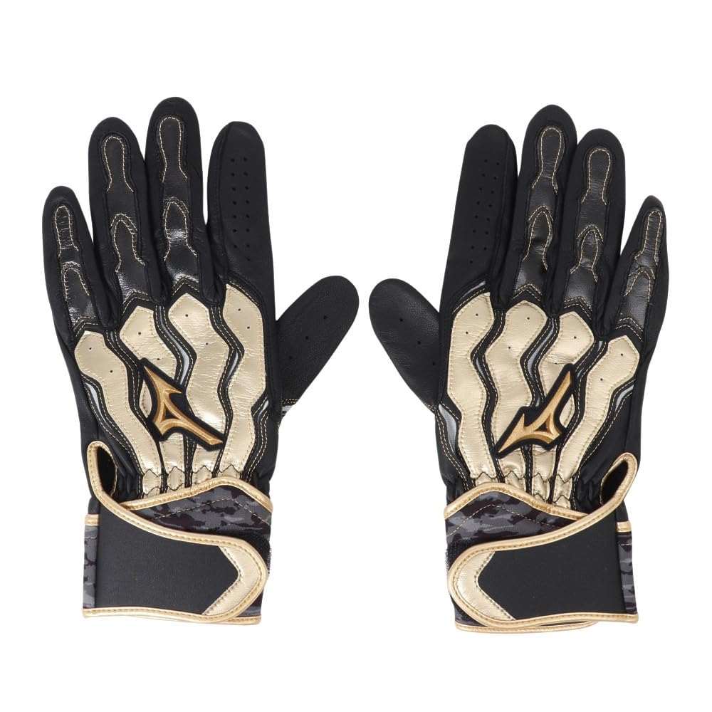 Mizuno Pro Motion Arc SF Batting 1EJEA21009 X Size and Glove, Baseball, Ambidextrous, (Black Gold, 27.0, Men's Women's)