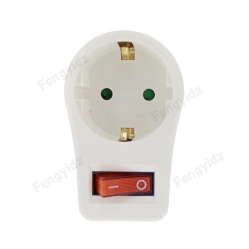 EU Extend Socket With ON/OFF Switch 2Pin Germany Standard Grounding Expansion Socket 1 To 1/2/3 Way Port Extension Converter 1