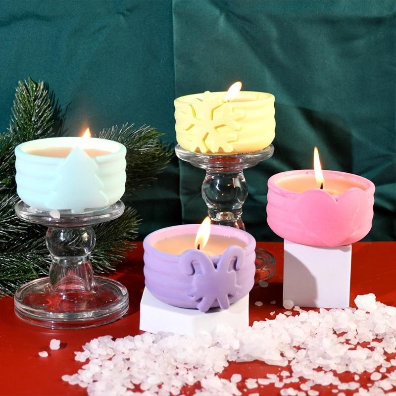 Silicone Jewelry Box Molds Ornaments Molds Christmas Series Silicone Craft Molds Candlestick Molds for Candle Holders