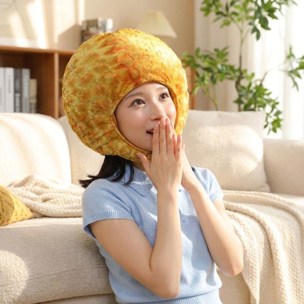 Soft Comfortable Durian Plush Hat Cartoon Durian Photo Hat Whimsical Simulation Fruit Hat Party