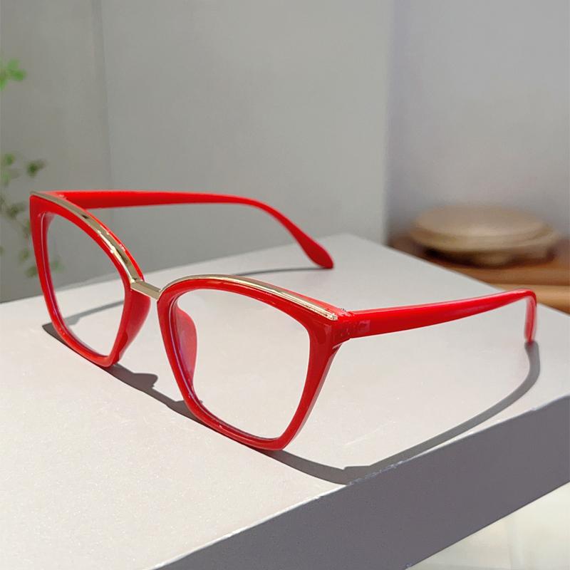 Oversized Cat Eye Glasses Women Fashion Vintage Candy Color Rim Eyewear Trendy Chic Design Blue Light Blocking Eyeglasses