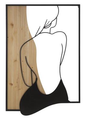 Painel de Parede Beleza Ferro e Madeira 60X2X90