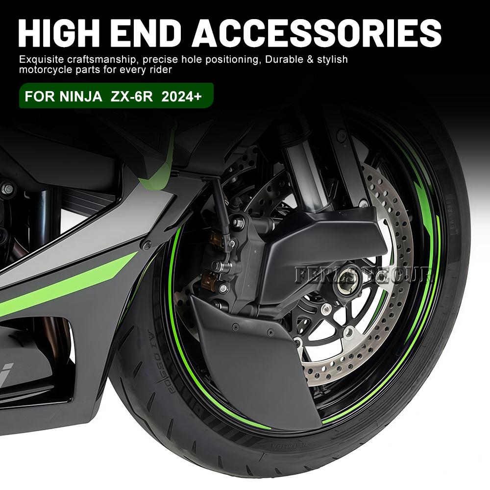 ASD1 Motorcycle Air Ducts Side Cover Compatible for Kawasaki Ninja ZX-6R 2024+ ABS Black Motorcycle Brake Caliper Radiator Brake Disc Cooler