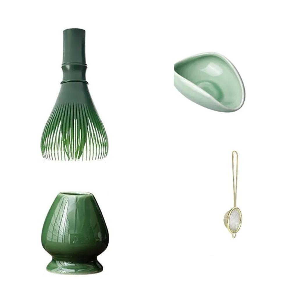New Resin Matcha Whisk With Whisk Holder Smooth Resin Whisk Reusable Portable Green Tea Powder Whisk Tea Set Accessories