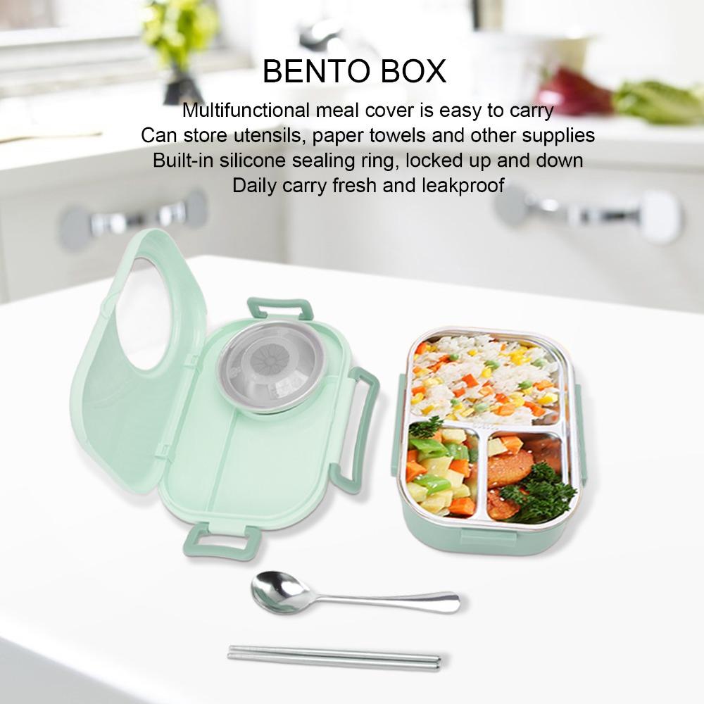 304 Stainless Steel Compartment Lunch Box 3 Compartment Thermal Lunch Box For Office