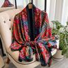 2025 Fashion Print Large Shawl Wraps Silk Scarf Women Luxury Brand Satin Headband Hijab Bandana Turban Foulard Summer Beach