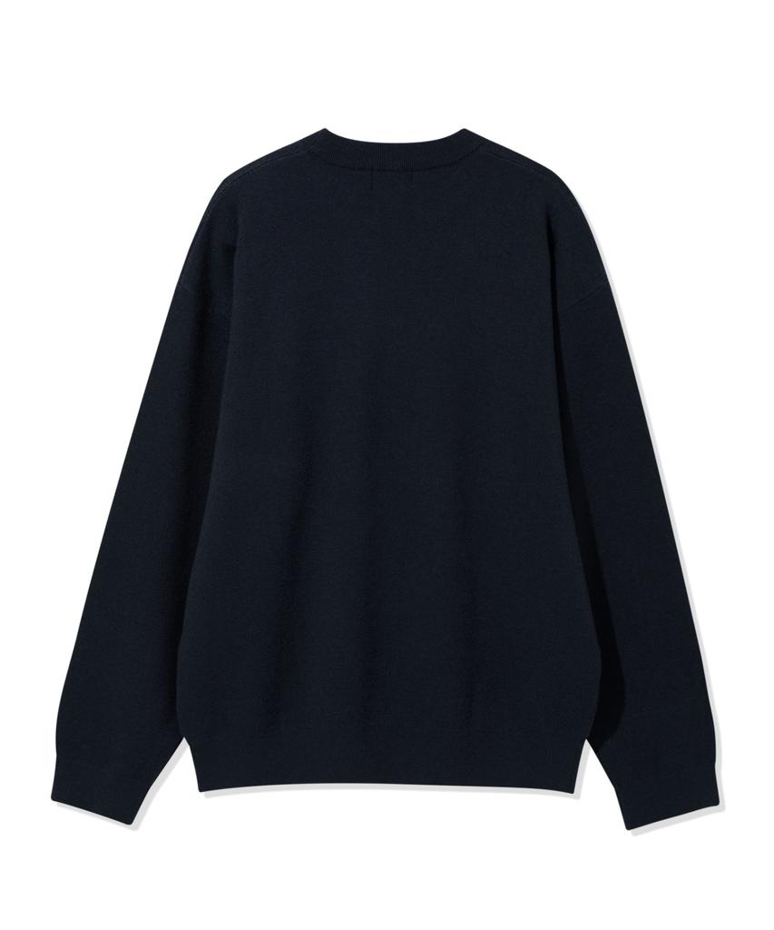 Treasure Jacquard Flame Logo Knit Navy