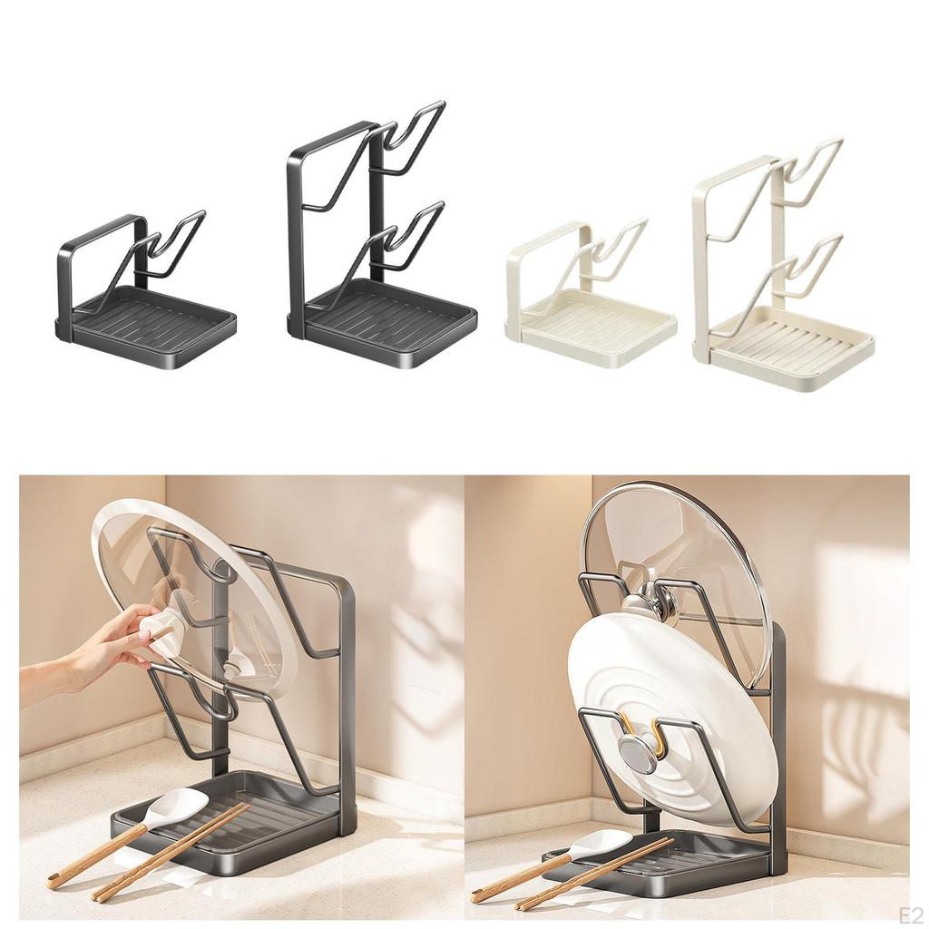 Pot Lid Storage Rack Cover Organizer Stand Space Saving Multipurpose Utensils for Cooking Top
