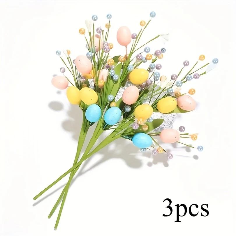 

Artificial Easter Bunny Bouquet,Plastic Egg Branches with Colored Berries,Home Decor,Living Room Tabletop Floral Arrangement