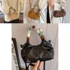 Stylish Soft Texture Handheld Pleated Bag For Women In Black Beige Brown And More
