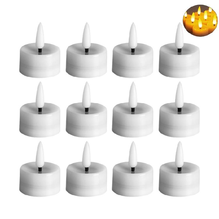 12 Stück Mini Flackerfreie LED Teelichtkerzen für Weihnachten Geburtstagsparty Heimdekoration