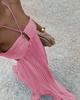 Europäisches/Amerikanisches Trägerloses Plissee-Neckholder-Kleid - Damen Sommer Einfarbig Ärmellos Strand Resort Kleidung