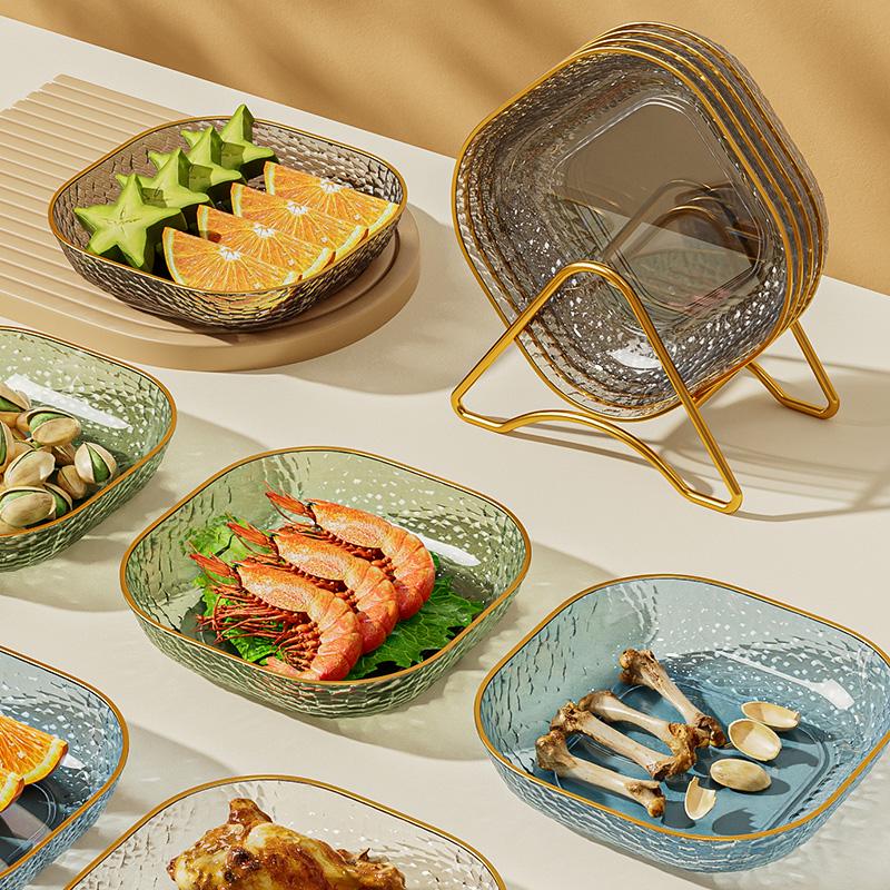 Luxury Plastic Bone Dish: Versatile Small Plate for Snacks, Fruits, Residue Storage, and Stir-Fry.
