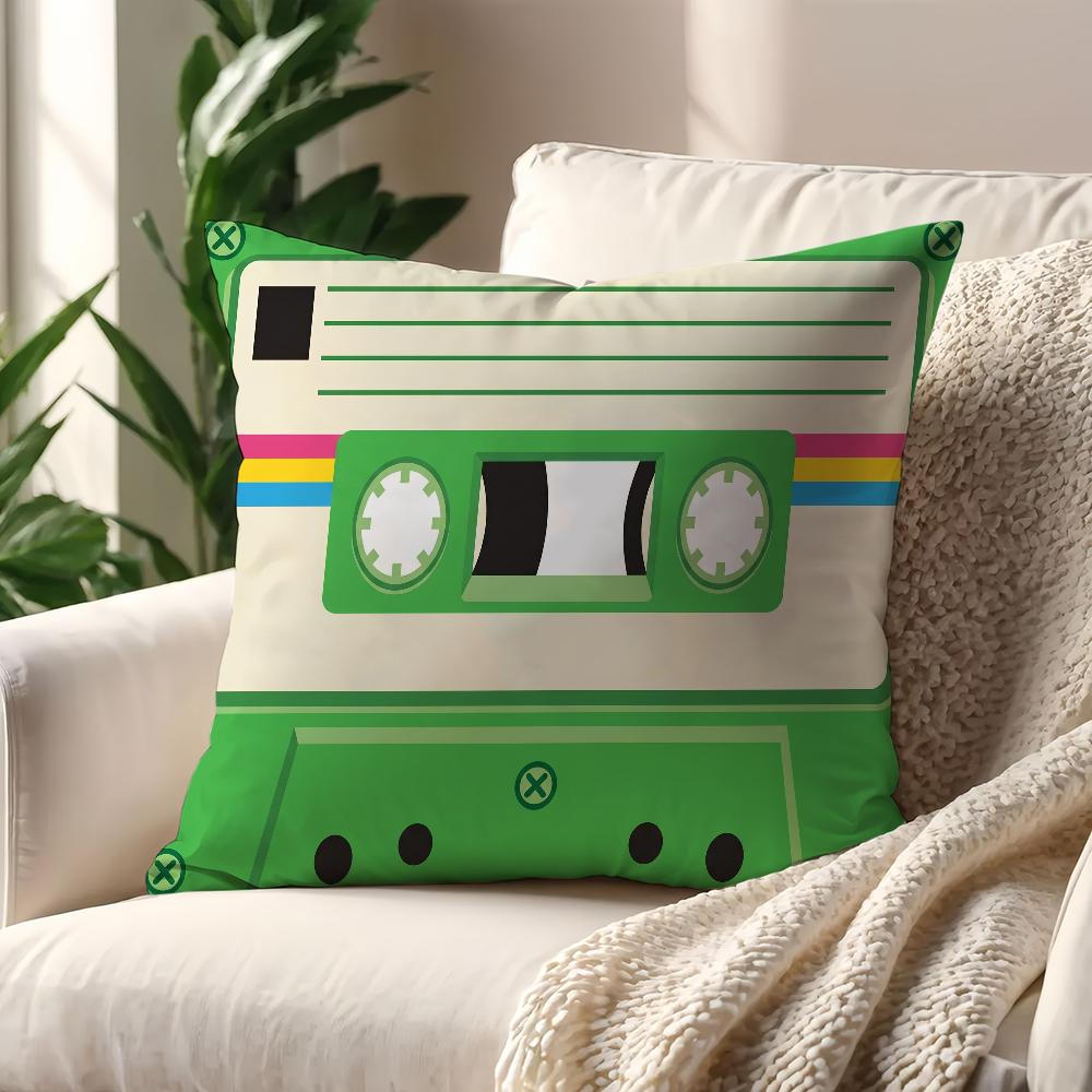 Retro s Cassette Tape cushion cover For Pillow Printing Sofa Decoration Home Car Room Coffee Shop Office Nordic Simplicity