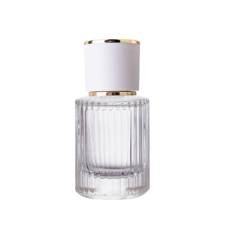 Portable 30ml & 50ml Vertical Stripe Glass Perfume Decanter Bottle