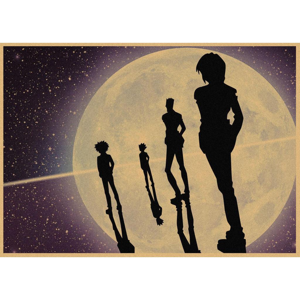 Retro Kraft Paper Wall Poster: Hunter X Hunter Japanese Anime Art for Bar & Cafe Decor