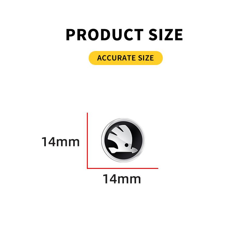 FMO3 11mm/14mm Aluminum Car Key Shell Sticker Badge Decals For Skoda Octavia Superb Febia Roomster Rapid Roomster Kodiaq Accessories