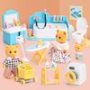 Puppenhaus-Möbelset für Kinder, Badezimmer, Küche, Kühlschrank, Waschmaschine, Wäscheset, Zubehör, Rollenspiel-Möbelspielzeug