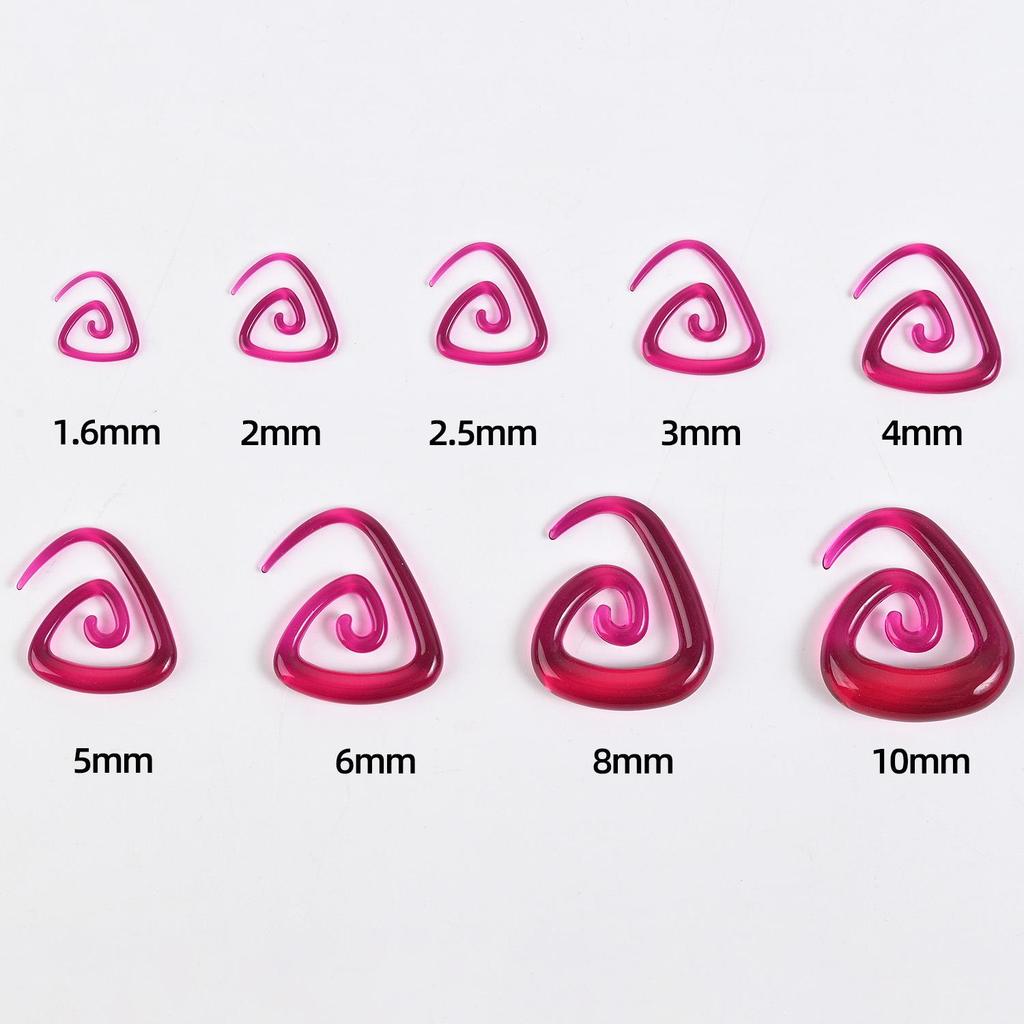Acrylic Heart & Triangle Ear Plugs – Colorful Piercing Jewelry In Multiple Sizes