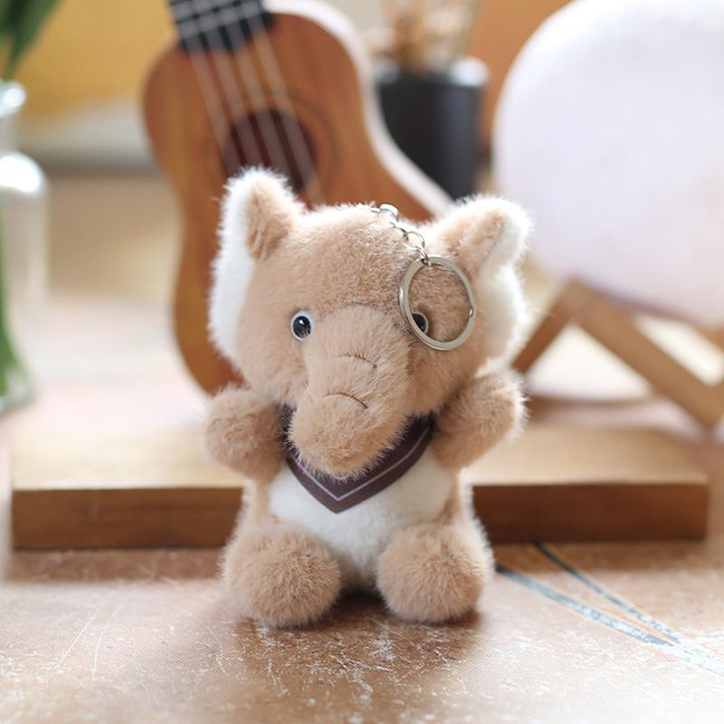 Cute Animal Scarf Elephant Plush Doll Toys Pendant Key Chain Backpack Hangings Decoration