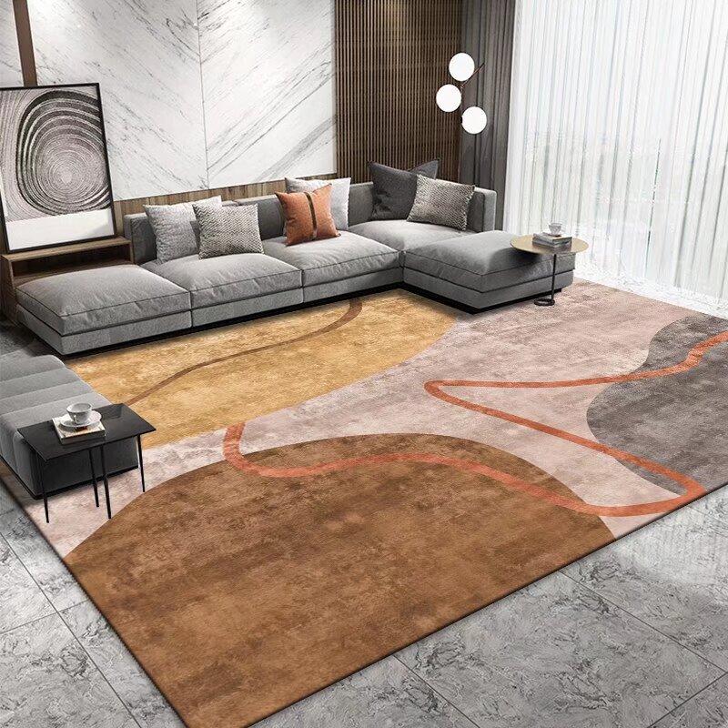 Light Luxury Geometric Large Carpets for Living Room Modern Decoration Home Bedroom Rug Soft Non-slip Coffee Tables Mat 200x300