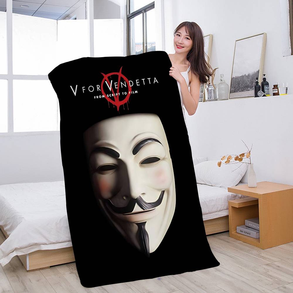 Science Fiction Film V For V-vendetta Anime Beach Swimming Towel Soft Absorbent Washcloth Children's Gifts For Kids Travel Gym