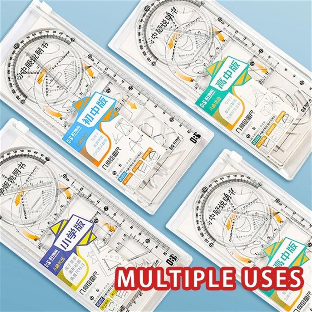 Drawing Rulers Geometric Ruler Multifunctional Drawing Template Mathematics Ruler  Primary School