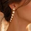 1 Pair Women Earrings, Imitation Pearls Long Earrings, French Style Long Drop Earrings, Lightweight Natural Earrings for Jewelry Gift