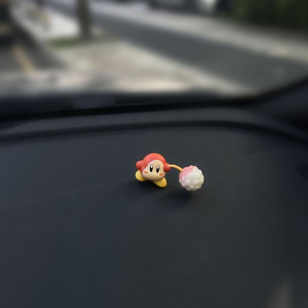 Kirby Cute Car Ornament Anime Figure Dashboard Decoration Mini Doll for Car Interior Desktop