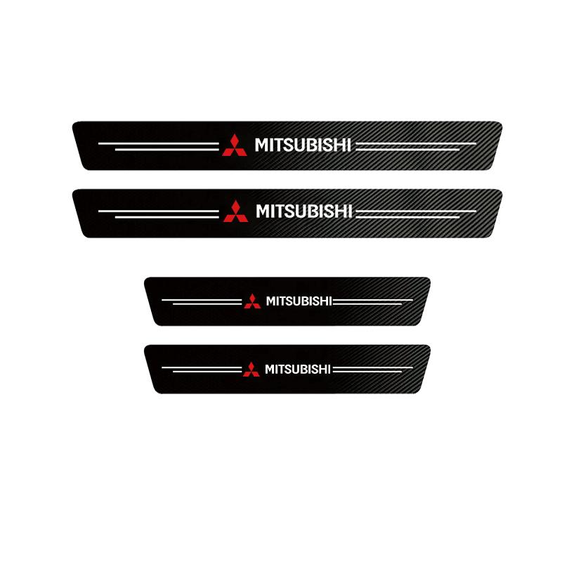 5/4 /1PCS Car Door Threshold Cover Stickers Accessorie For Mitsubishi Eclipse Lancer Outlander Pajero ASX Colt L200 Lancer Star